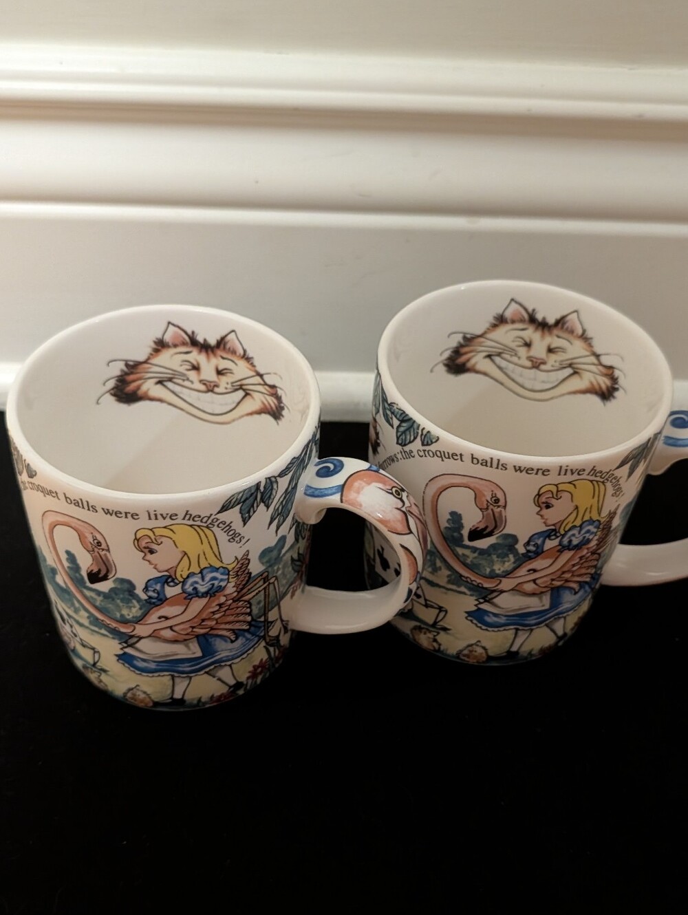 2 Cardew Design Flamingo Alice in Wonderland Mad Hatter's Teaparty Coffee Mugs